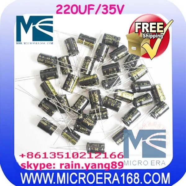 Commonly used LCD accessories 220 uf 35 v electrolytic capacitor for Sanyo 50pcs per bog