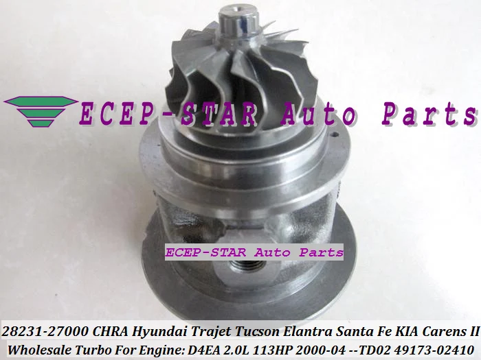 TURBO cartridge CHRA Turbocharger Core TD025 28231-27000 49173-02412 For HYUNDAI Elantra Trajet Tucson Santa Fe KIA Carens II D4EA 2.0L CRDi (4)
