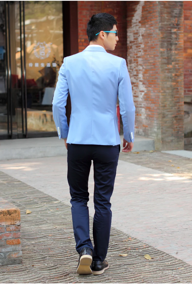 S-XXXL! звезды в том же стиле Для мужчин бренд случайные тенденции моды мужской пиджак тонкий голубой разноцветный верхняя одежда плюс размер костюма