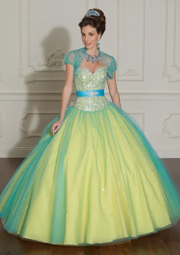 Бальное платье завязки сердечком Quinceanera платья с курткой блёстки вышивка бисером кристалл сексуальный повязки органза ну вечеринку платье Q14