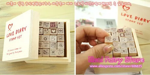 Очаровательный деревянный ящик DIY любовь штамп для ежедневника, креативные забавные украшения штамп набор детский подарок(5 комплектов