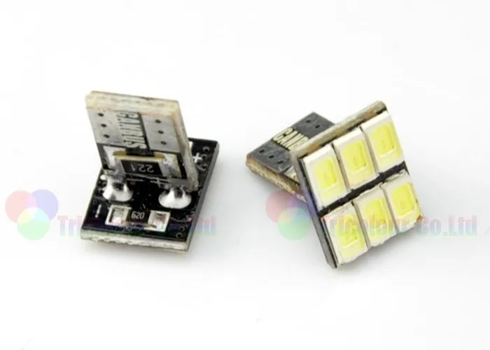Autoec 100x T10 W5W T10 194 168 5730 6 SMD может-ошибка шины со светодиодной подсветкой Габаритные огни чтения Лампы для мотоциклов белого и синего цвета интерьера Light# lb65