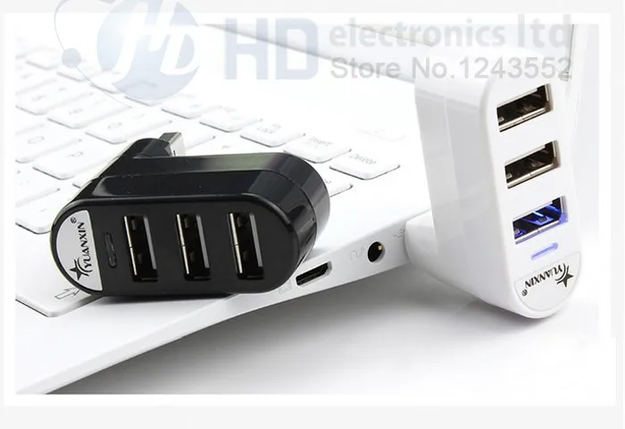 Оригинал yuanxin yxh-20 3 Порты и разъёмы высокое Скорость 480 м/с USB 2.0 хаб поворотный для ПК компьютера подключить черный и белый