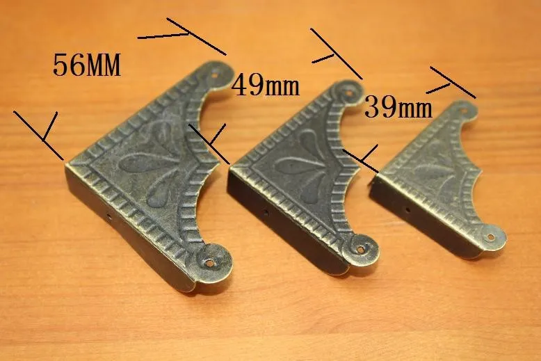 50 шт. 56 мм/49 мм/39 мм Большой Античный угол Обертывания/угловой декоративный деревянный для подарков коробка/олово правый угол/коробка четыре угла