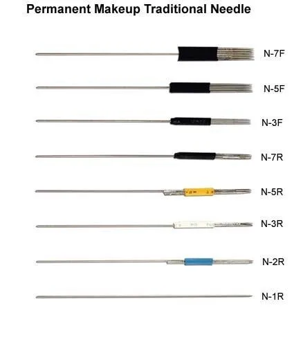 500 шт новые иглы для татуажа макияжа 1RL стерилизованные одноразовые иглы для макияжа бровей и иглы для татуажа бровей