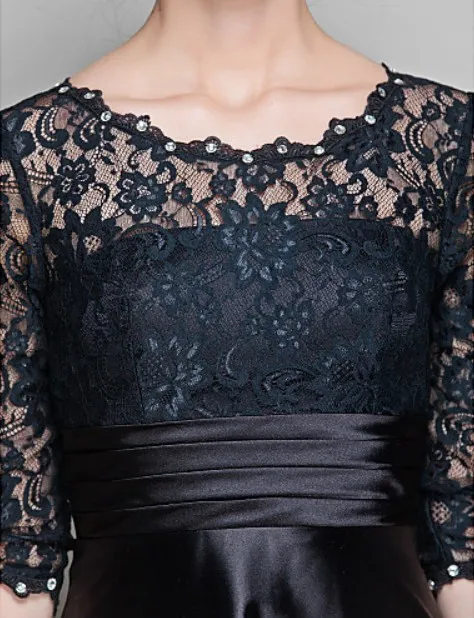 Модная новинка 2016 пикантные vestidos de festa повседневное короткое платье вечерние платье Черное кружево для матери невесты Платья с половиной