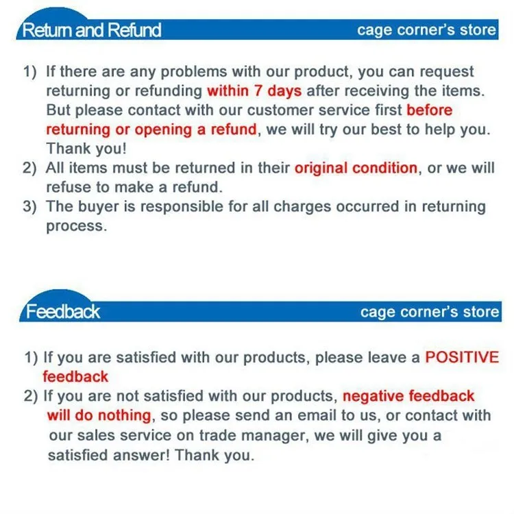 Refund feedback