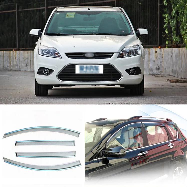 JINKE 4 шт. Копченый Очистить окно Vent Shade Visor дефлекторы для Ford Focus
