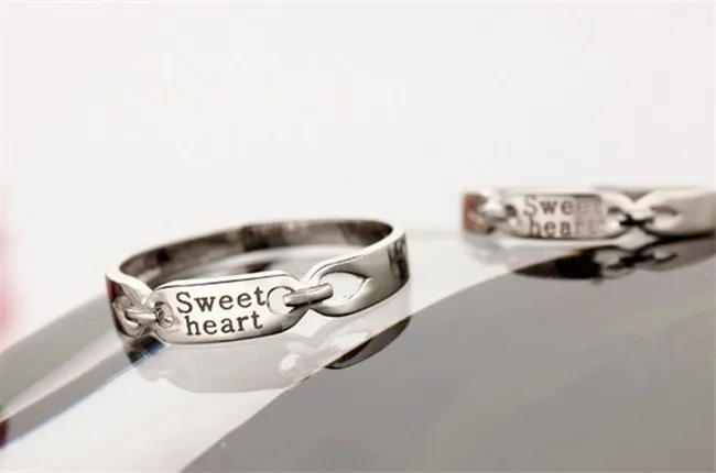 Uloveido 2 шт. Jewelry серебряные кольца пара для мужчин и женщин обручальное кольцо набор ювелирной моды Sweet Heart гравировки Ringen кольца для женщин