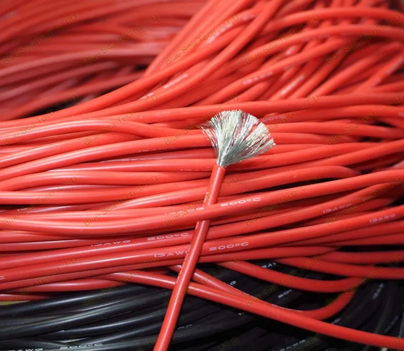 5 м ультра мягкая силиконовая тестовая линия/кабель, 13 AWG 2,5 КВ, 3кВ,-65C ~ 200C Ультра гибкий силиконовый кабель 5 цветов