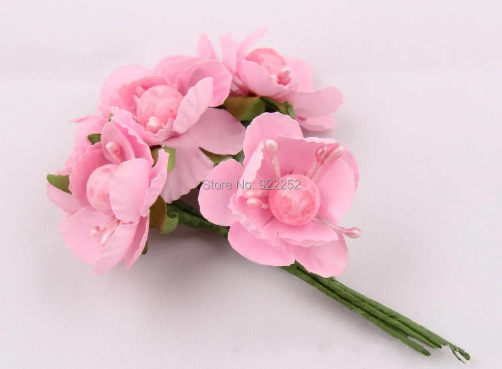2-3 см искусственного шелка Мини Cherry Blossom букет, DIY договоренности ремесло бутоньерка и свадебные украшения для волос гирлянды