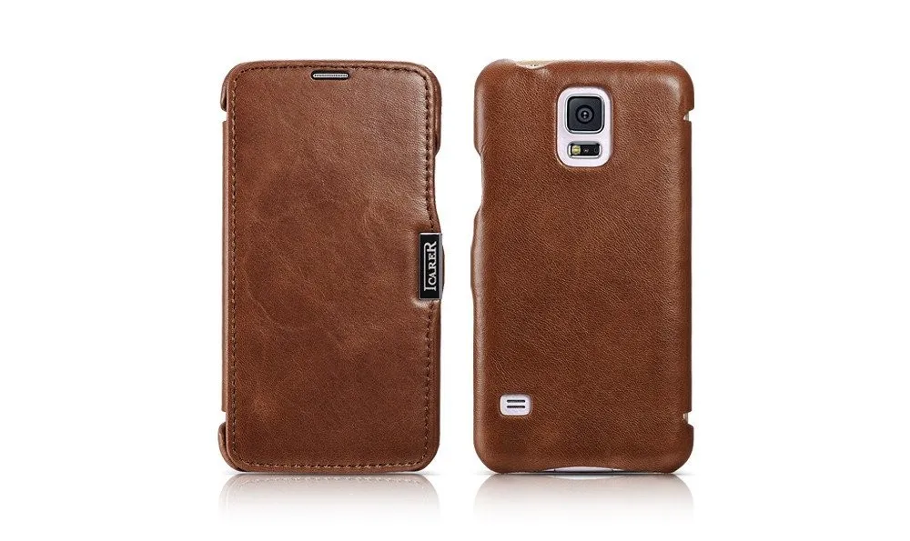 Для Samsung Galaxy S5 i9600 icarer брендовый Винтажный чехол из натуральной кожи на магните чехол-портмоне с карманом