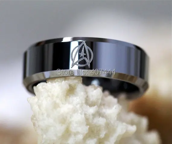 free shipping ygk jewelry hot sales 8mm silver beveled star trek design mens tungsten ring wedding band in rings from jewelry accessories on - Star Trek Wedding Ring free shipping ygk jewelry hot sales 8mm silver beveled star trek design mens tungsten ring wedding band in rings from jewelry accessories on - Star Trek Wedding Ring