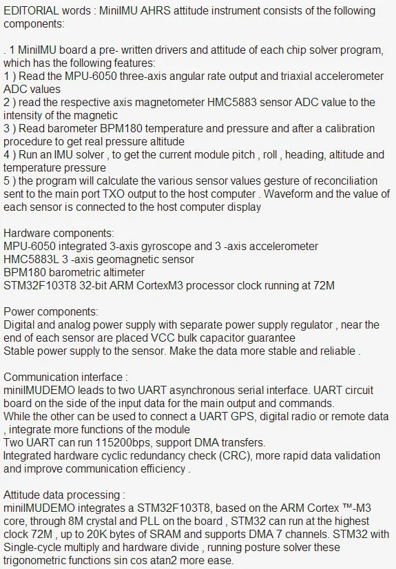IMU AHRS 10DOF модуль датчика MPU6050 HMC5883 BMP180 Отношение Инструмент