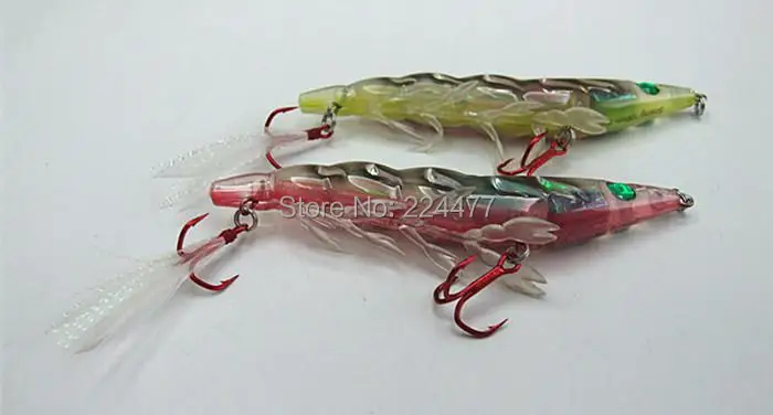 Isca de Pesca Afundando tipo Três Isca Camarão Forma Falsa China Enfrentar Plástico Rígido Anzol Vmc Cores 10.8 cm 20g 2 Iscas artificiais
