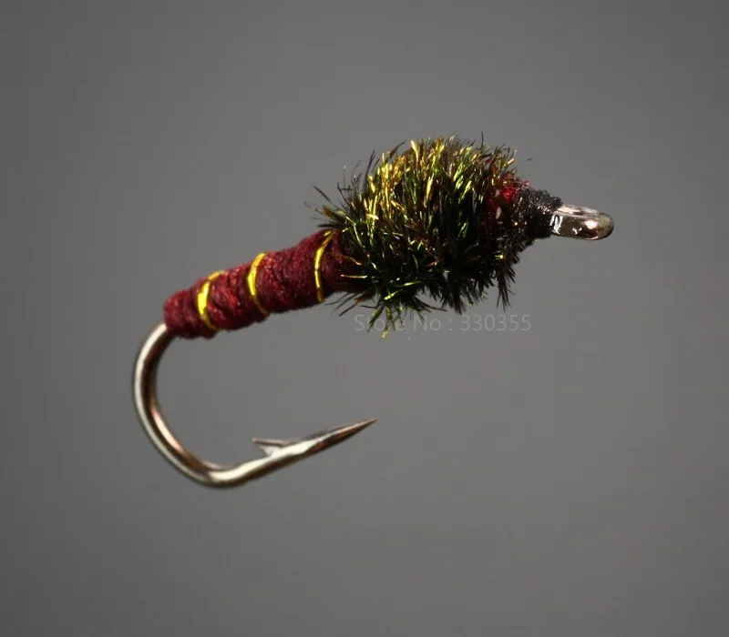 H028-40Pcs Buzzer Fly Size 10 Nymphs Flies Salmon Trout Fly Fishing Lures (1)
