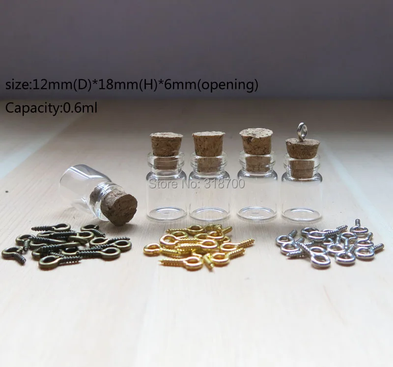 1000x0,6 мл прозрачные милые мини-сообщения желая крышки для флаконов-кулонов 0.6cc пустой refillableпрозрачный брелок в виде фляги подвески