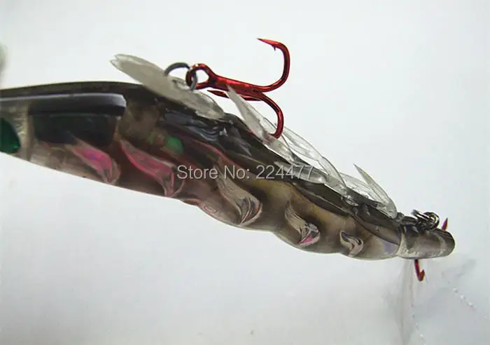 Isca de Pesca Afundando tipo Três Isca Camarão Forma Falsa China Enfrentar Plástico Rígido Anzol Vmc Cores 10.8 cm 20g 8 Cheap Iscas artificiais