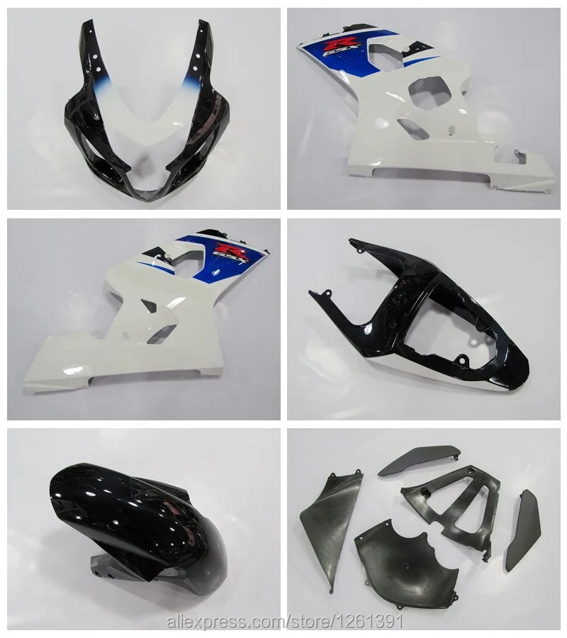 Инъекции 7 подарки для сине-белые K4 04 05 SUZUKI GSX-R600 GSXR600 Горячая GSXR-600 GSXR 600 2004 2005 Обтекатели для кузова