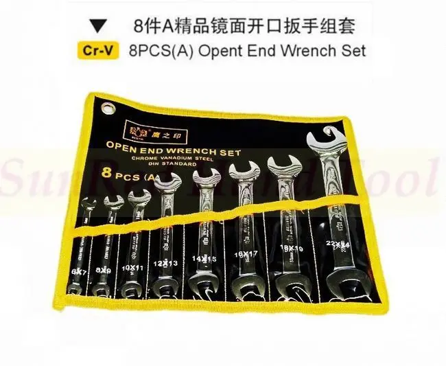 BESTIR Тайвань 6*7,8*9,10*11,12*13,14*15,16*17,18*19,22*24 мм отличный открытый конец wrenche набор инструментов № 97322