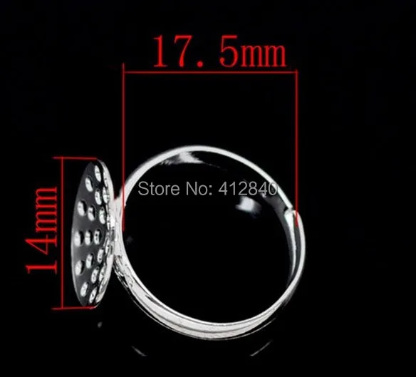 100 шт. Регулируемая посеребренная Кольца Jewelry Пустые Выводы