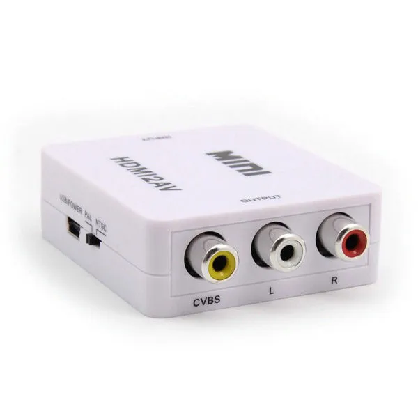 10 шт./лот Мини HD видео конвертер HDMI К AV/CVBS L/R видеоадаптер HDMI для CVBS + аудио Поддержка NTSC и PAL Выход