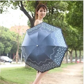 Superlight солнца, солнцезащитный крем, UPF> 50+, ladies'parasol, 8 К ребра, черный серебряное покрытие, карман зонтик, УФ-защита, арочные завязки