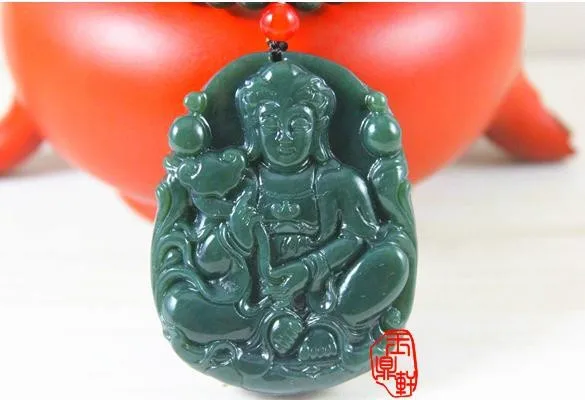 Xinjiang hetian jade pendant guan Yin Кулон пакет почта отправлено ожерелье мужской домашний экран