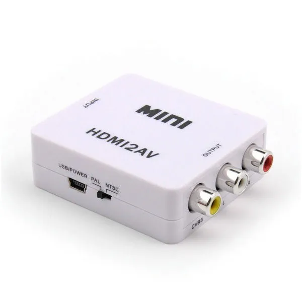 10 шт./лот Мини HD видео конвертер HDMI К AV/CVBS L/R видеоадаптер HDMI для CVBS + аудио Поддержка NTSC и PAL Выход