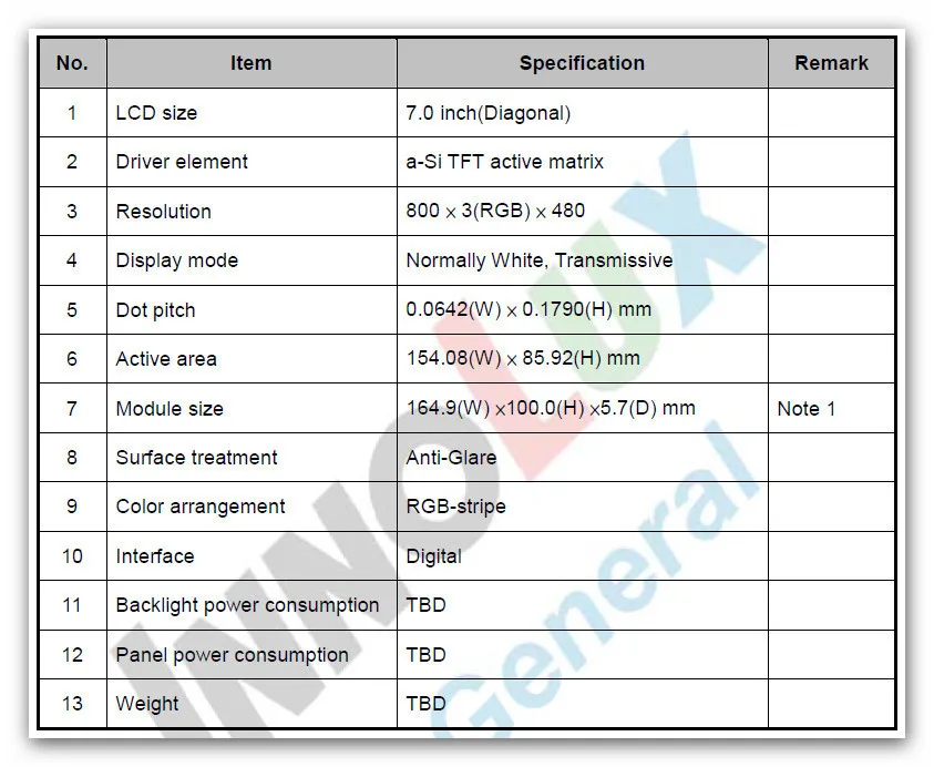 NoEnName_Null 7,0 дюймов TFT ЖК-дисплей Экран 800*3(RGB)* 480 для STM32 макетная плата
