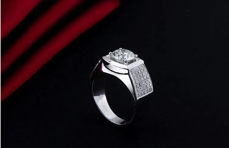 Кольцо Lord of Ring для мужчин 5Ct Mirco мощение имитированный алмаз кольцо для мужчин свадебные ювелирные изделия покрытые платиновым серебром