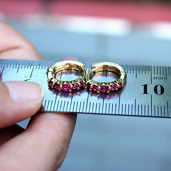 Классическая Женская золото GP стерлингового серебра 925 Серьги-кольца Jewelry E064