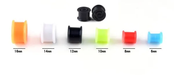 Новый 12x оптовая продажа ювелирных изделий тела 6 размеры спираль силиконовые ear plug носилки стад + дисплей [bc19 (12)]