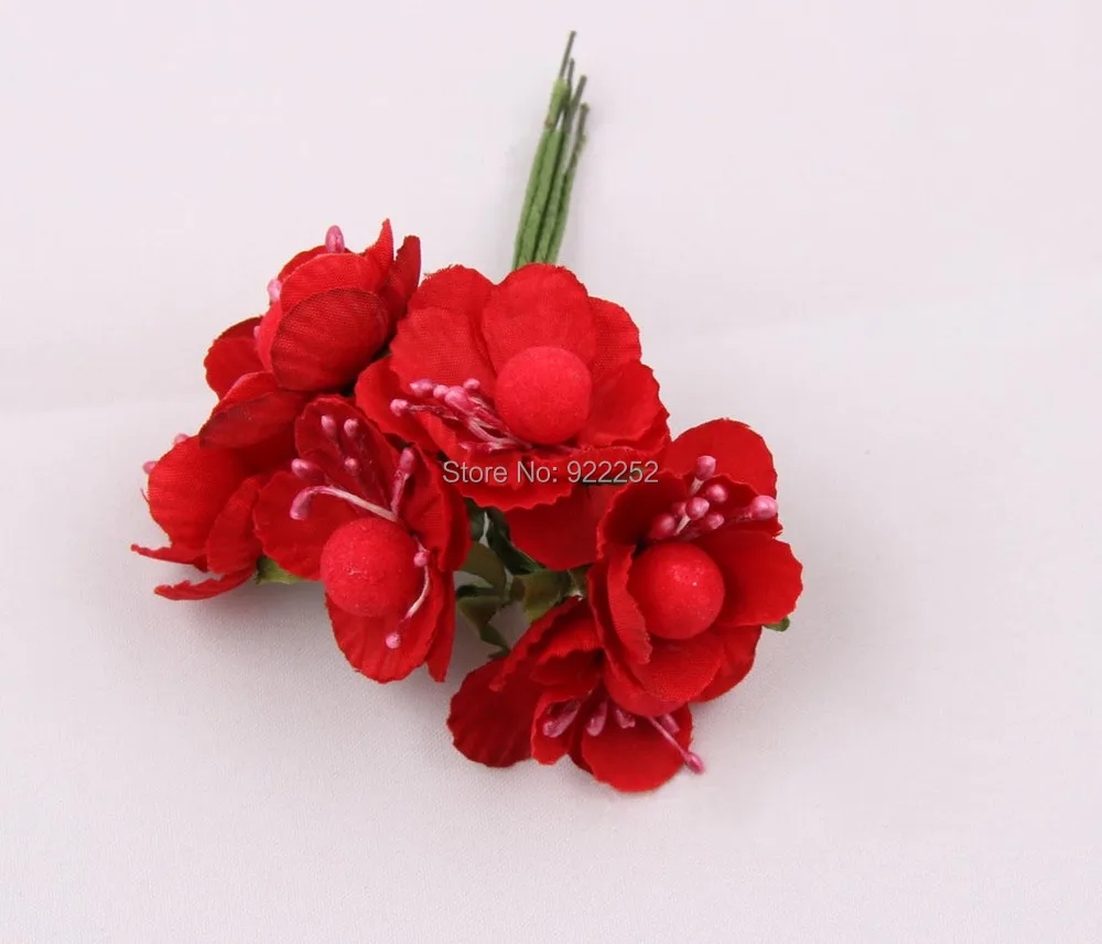 2-3 см искусственного шелка Мини Cherry Blossom букет, DIY договоренности ремесло бутоньерка и свадебные украшения для волос гирлянды
