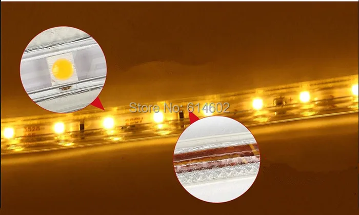 220V 110V SMD 5050 Светодиодная лента светильник с вилкой питания белый 60 светодиодов/м водонепроницаемая лента 100 м