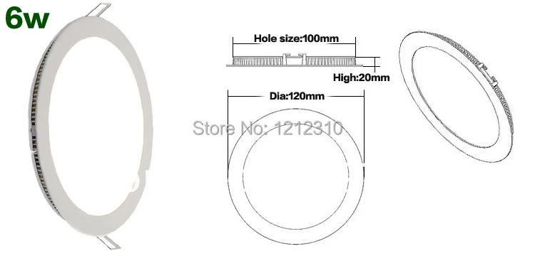 LED Ultra mince panneau lumineux encastré LED plafonnier Spot vers le bas avec conducteur AC85-265V blanc chaud/blanc naturel/blanc froid