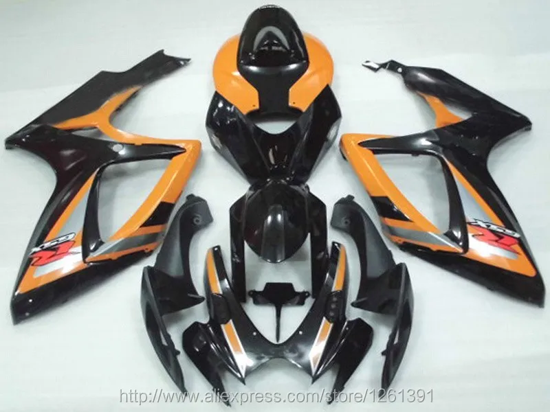 Впрыска ABS для SUZUKI K6 06 07 оранжевого, черного цветов, GSXR750 GSX-R750 GSXR 750 2006 2007 GSXR-750 обтекателя Кузов