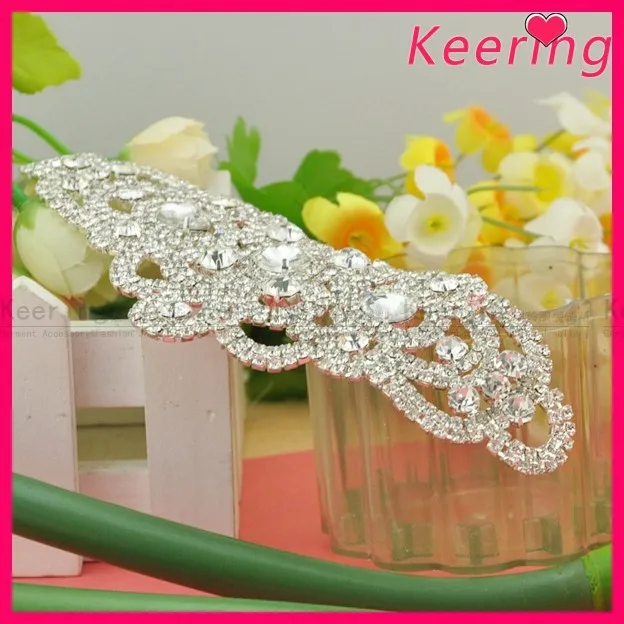 Серебряный Кристалл Rhinestone Аппликации Нашивки Свадебный Rhinestone Аппликация Свадебное Аппликация в горный хрусталь WRE-134