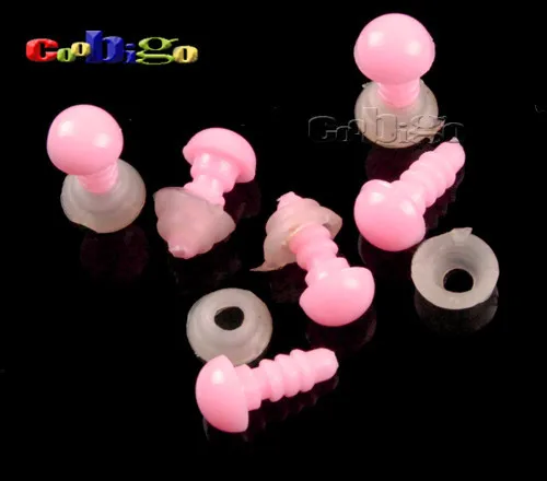 200 шт. 1/4 ''(7 мм) Пластик безопасности прекрасный babypink пуговицы-Глаза DIY аксессуары для Плюшевые мишки куклы# FLN011