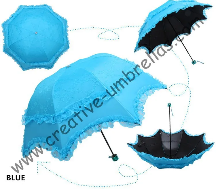 Принцесса зонты, 100% солнцезащитный крем, UPF> 50 +, ladies'parasol, 8 К ребра, черный серебряное покрытие, карман зонтик, УФ-защита, арочные завязки