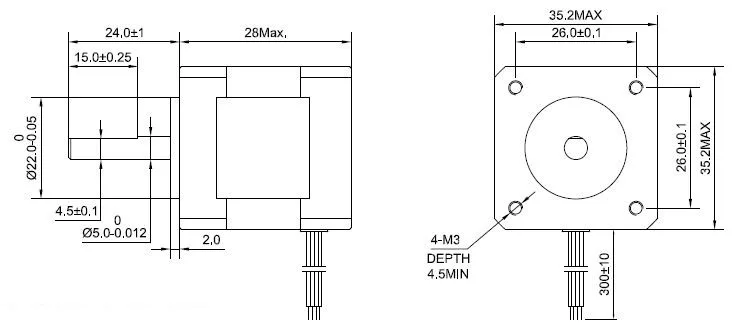 Нема 14 шаговый двигатель 11Ncm/15.6oz.in 0.9deg(400 шагов/rev) 0.4A биполярный 4-свинец "сделай сам" с ЧПУ 3D-принтеры