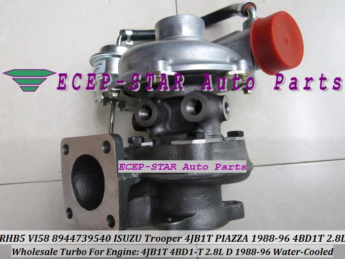 RHB5 VI58 8944739540 Water-Cooled TURBO Turbocharger Fit For ISUZU Trooper 4JB1T PIAZZA 1988-1996 4BD1-T 2.8L D With Gaskets (3)