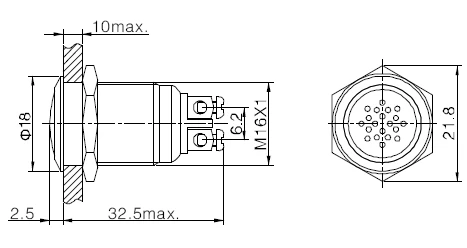 16 мм непрерывный звуковой зуммер(PM161B-M/12 В