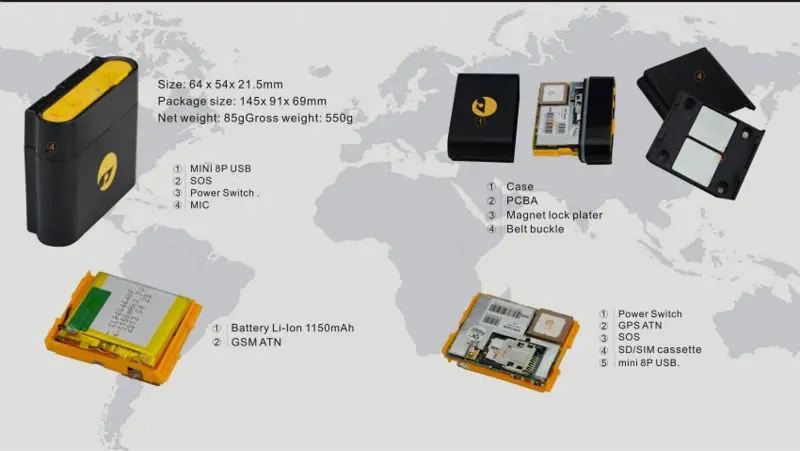 Pet gps трекер gsm TK108/транспортные средства/автомобиль слежения Водонепроницаемый устройство с Google maps