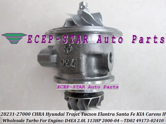 TURBO cartridge CHRA Turbocharger Core TD025 28231-27000 49173-02412 For HYUNDAI Elantra Trajet Tucson Santa Fe KIA Carens II D4EA 2.0L CRDi (2)