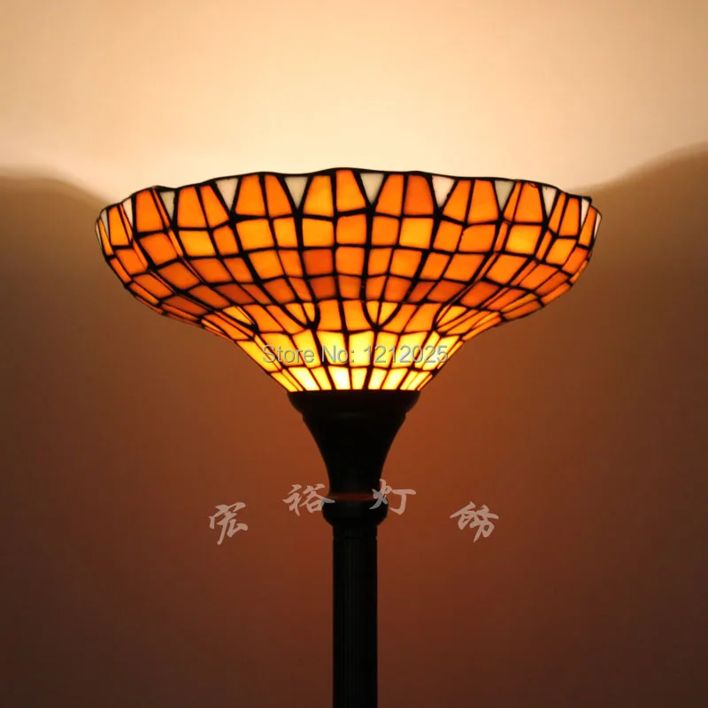 Antique Tiffany Style Torchiere Floor Lamp Uplighter For Living Antique Tiffany Style Torchiere Floor