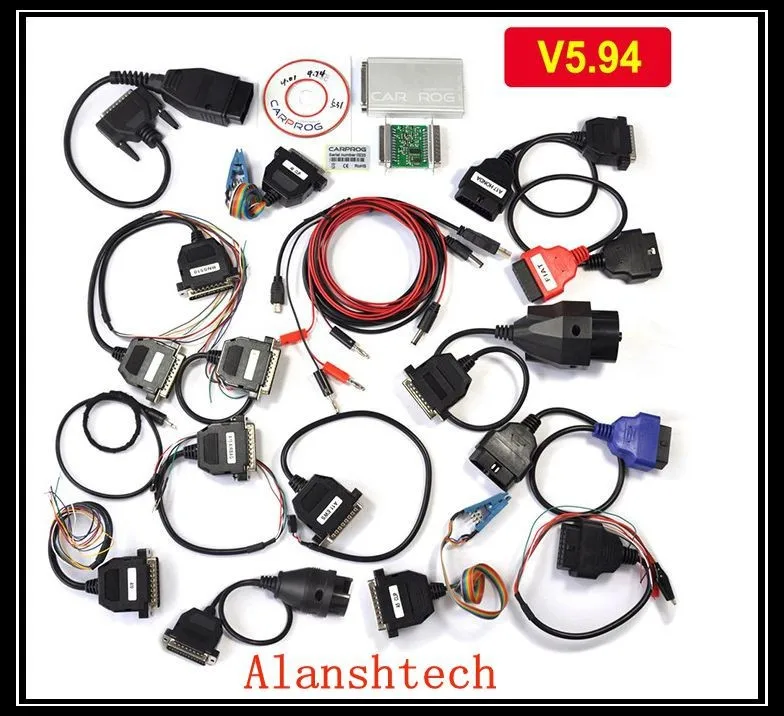 Carprog V7.48 автомобильный чип prog ECU Тюнинг с полным 21 адапторами для радио, одометра, приборной панели, иммобилайзеров, подушки безопасности