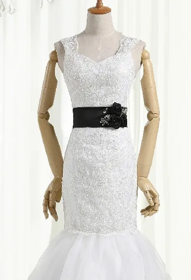 Новая мода невесты Длинные vestido de noiva Черный Формальное свадебное платье кружево аппликации на заказ Русалка Мать невесты платья