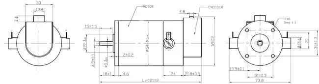 Leadshine DCM50202-02D-1000 50 Вт матовый Серводвигатель постоянного тока; 1000-линейный энкодер