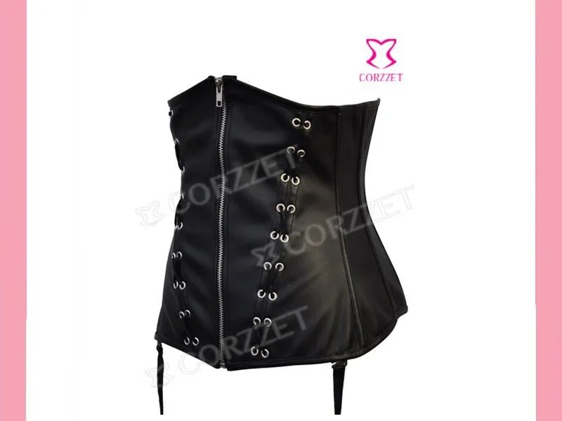 Латекс кружево до костей молния Тонкий Shaper Талии Cincher Черный кожаный корсет под грудь дешевые короткие бюстье и корсеты для женщин XXL